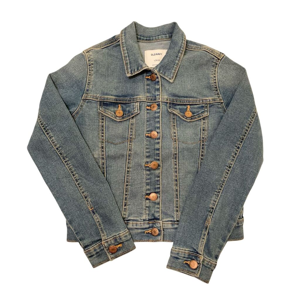 Old Navy Boys/Girls Medium Wash Denim Jacket Size L (10-12) EUC